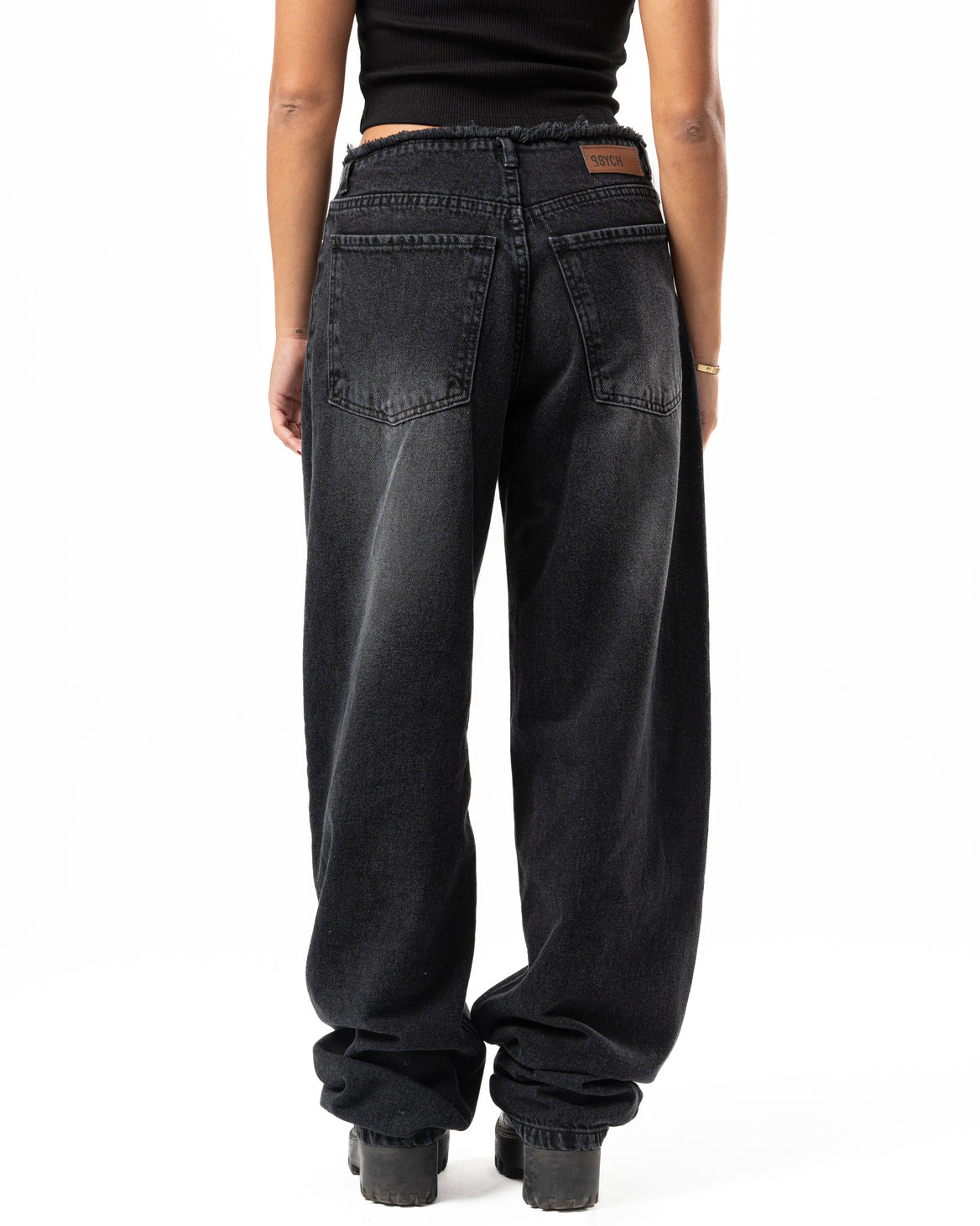 No Waist Jeans in Black Wash