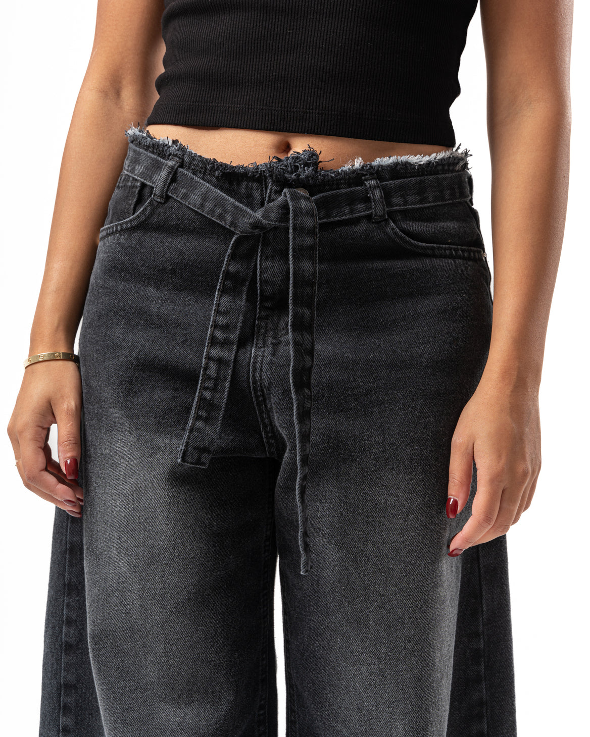No Waist Jeans in Black Wash