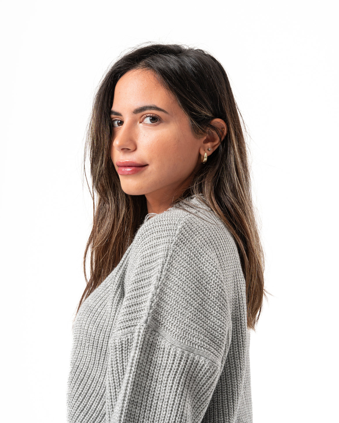 Ripped Pullover in Light Grey
