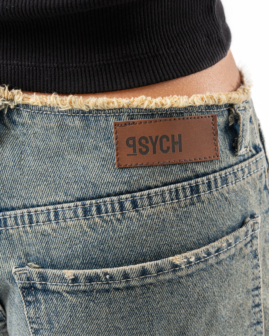 No Waist Jeans in Dirty Wash