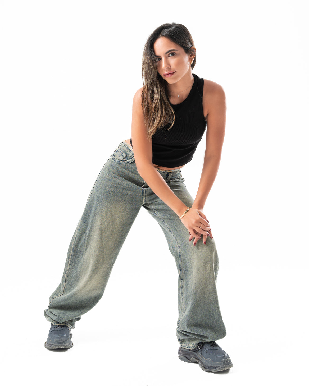 No Waist Jeans in Dirty Wash