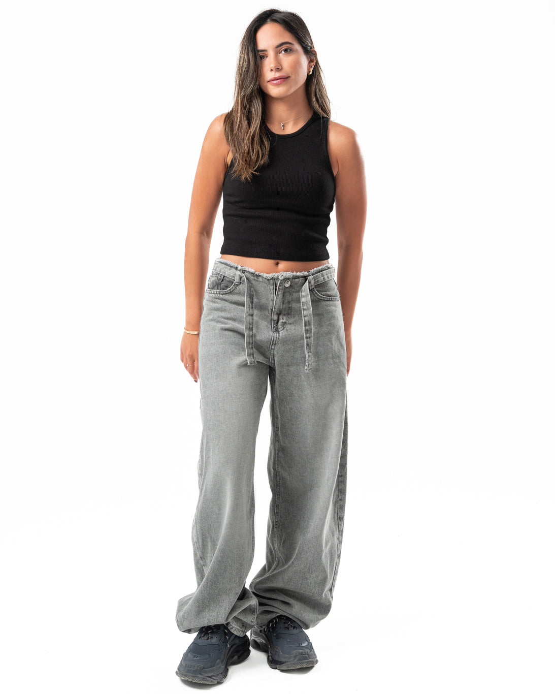 No Waist Jeans in Grey Wash