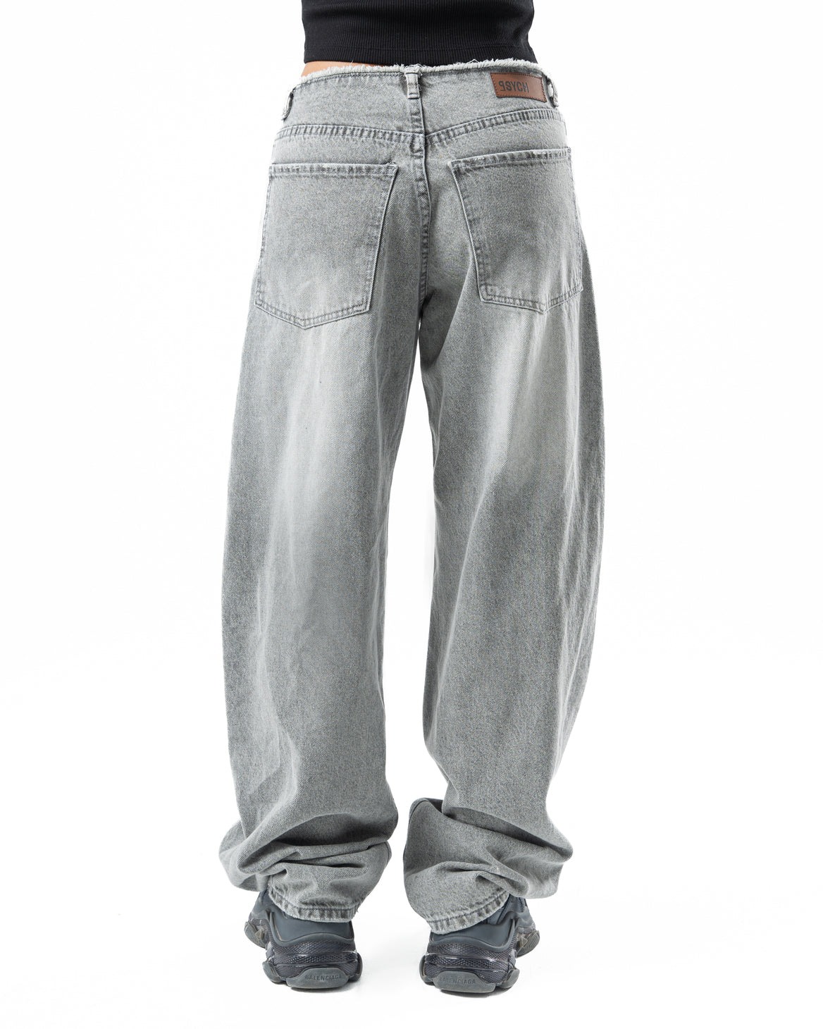 No Waist Jeans in Grey Wash