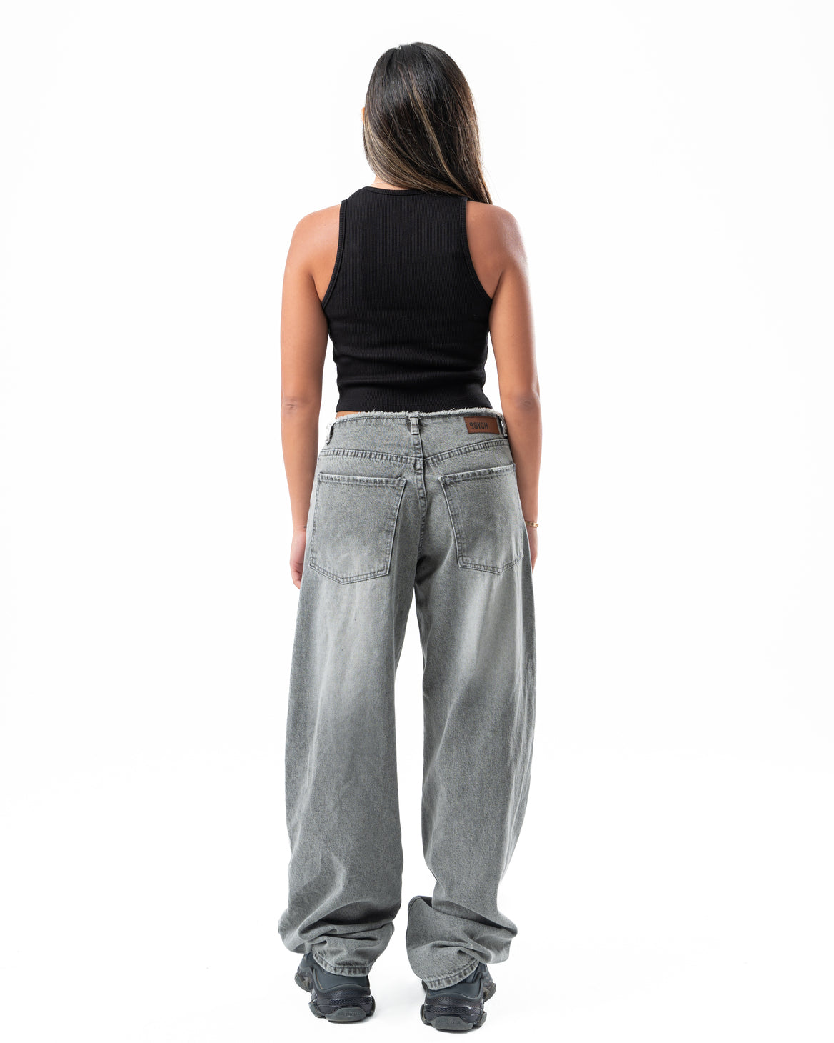 No Waist Jeans in Grey Wash