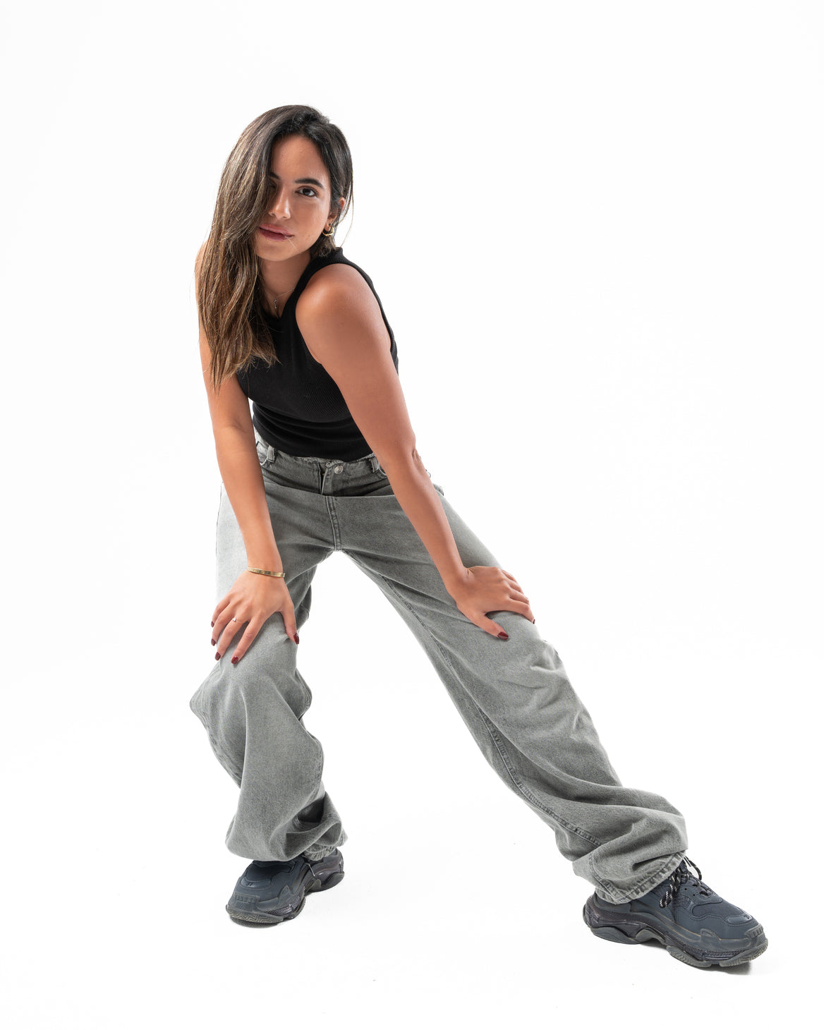 No Waist Jeans in Grey Wash