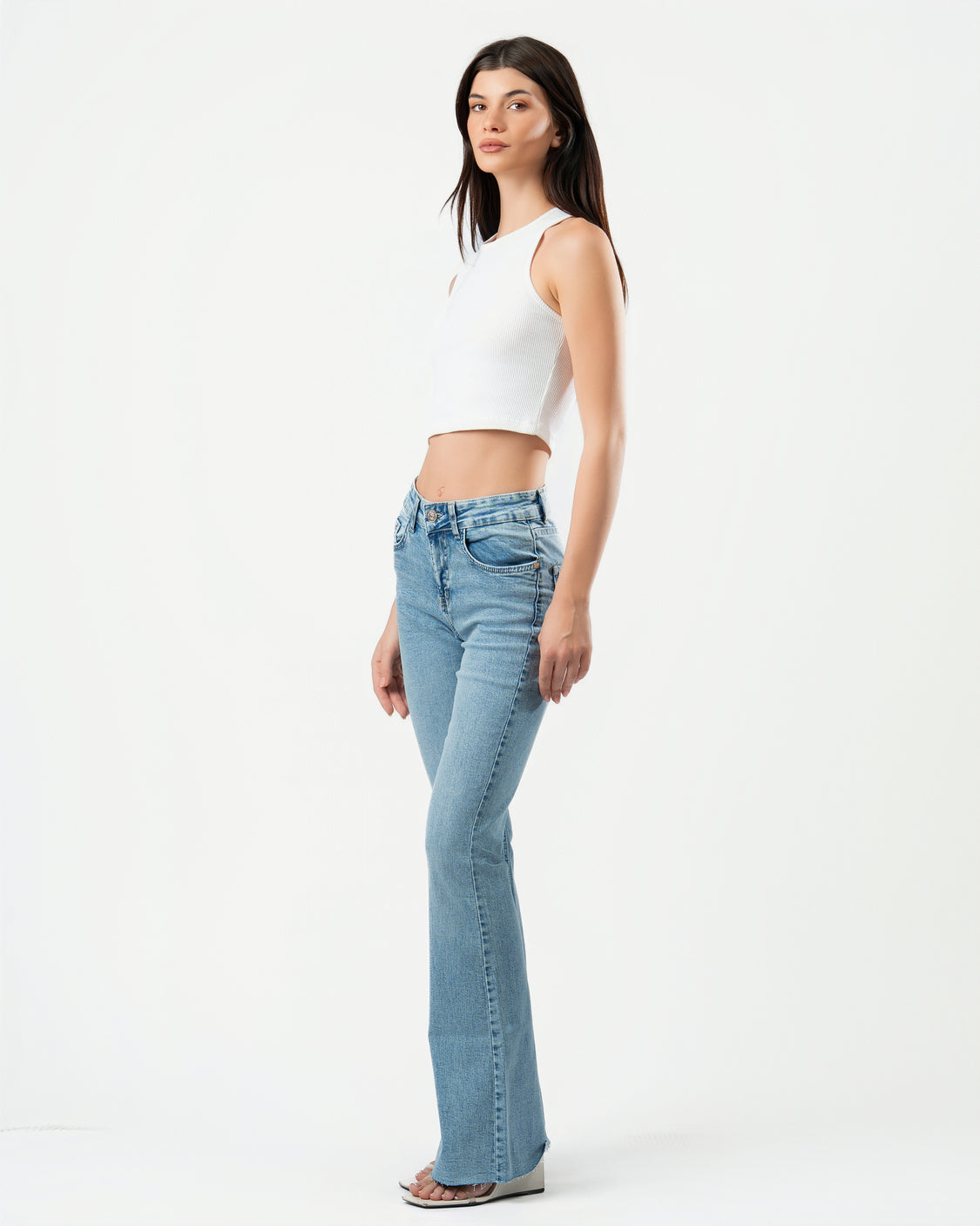 Flared Jeans in Light Blue