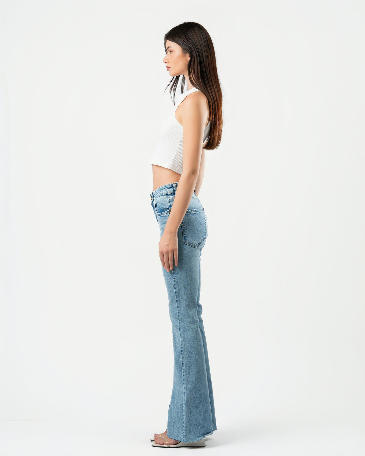 Flared Jeans in Light Blue