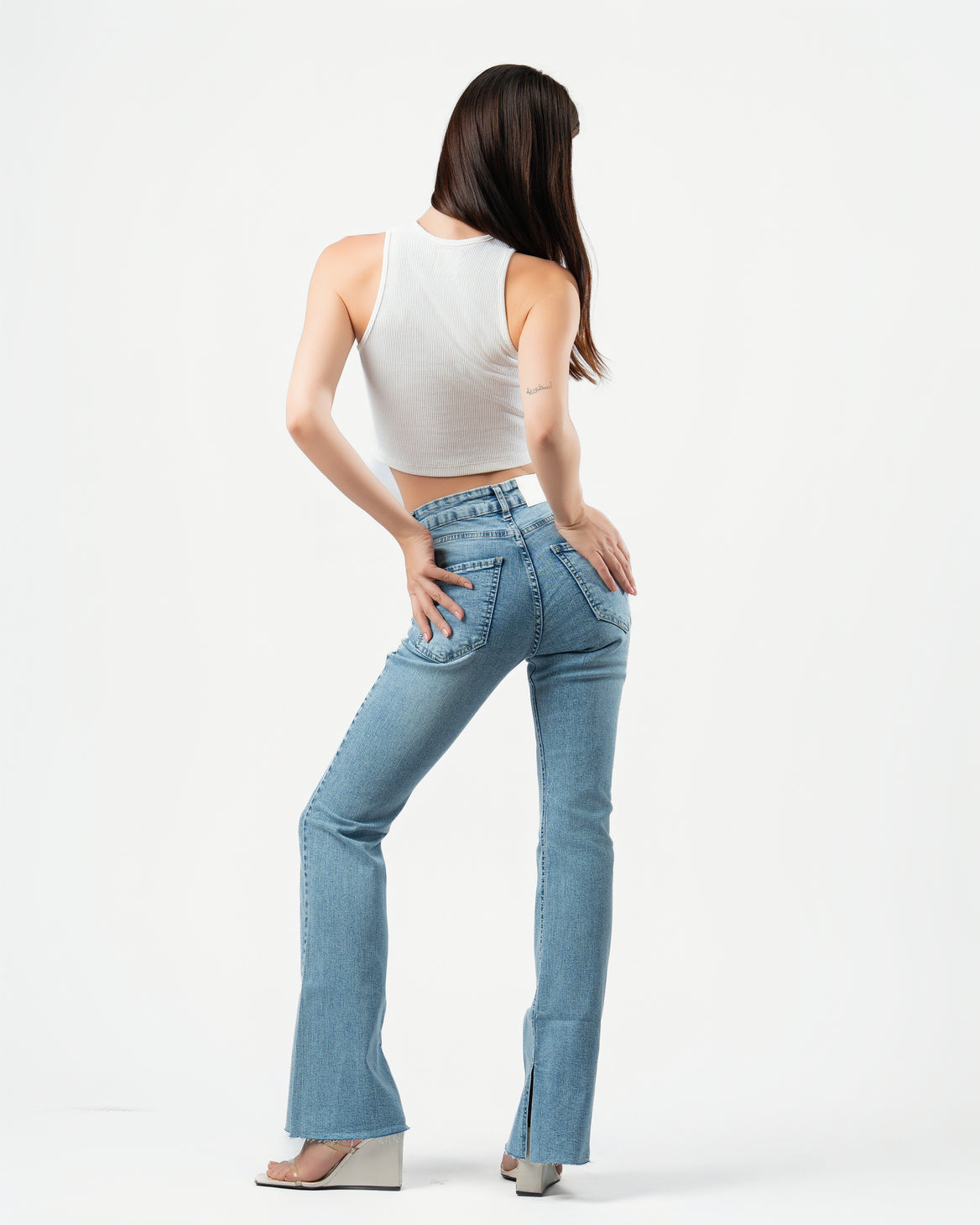 Flared Jeans in Light Blue