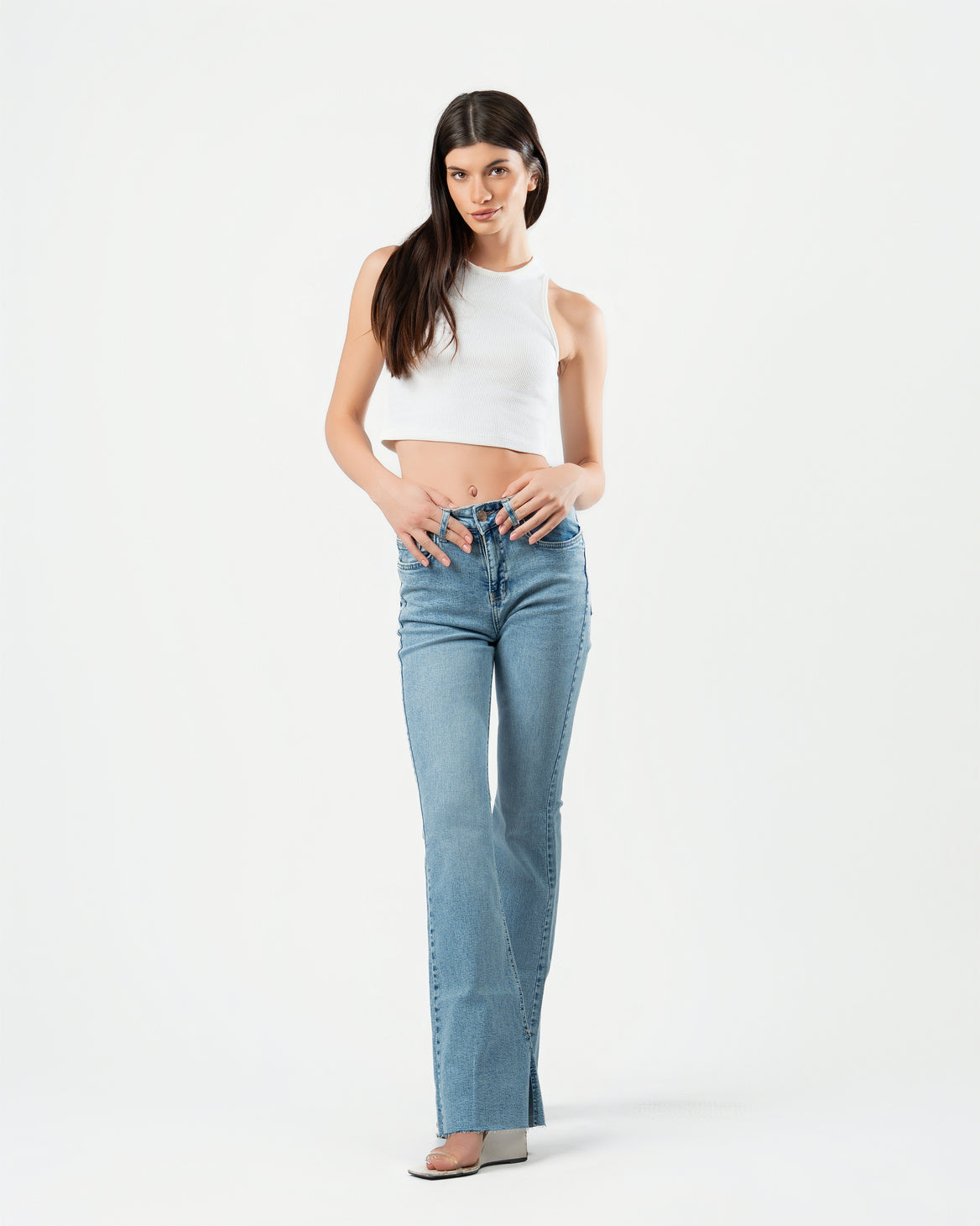 Flared Jeans in Light Blue