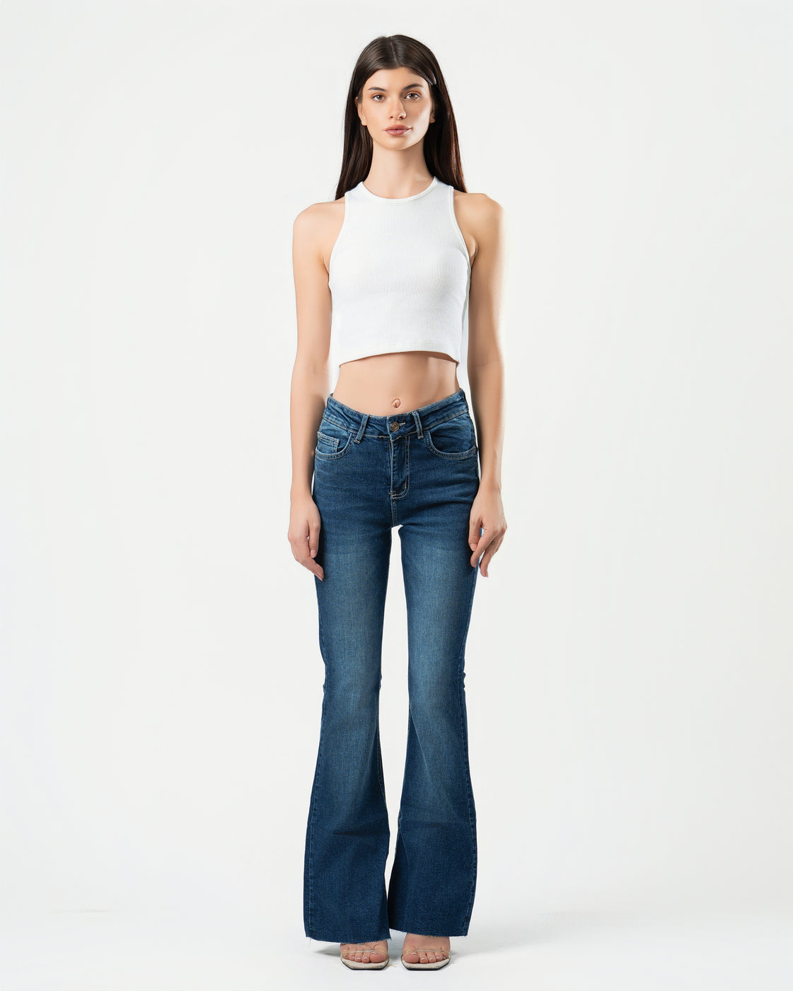 Flared Jeans in Dark Blue