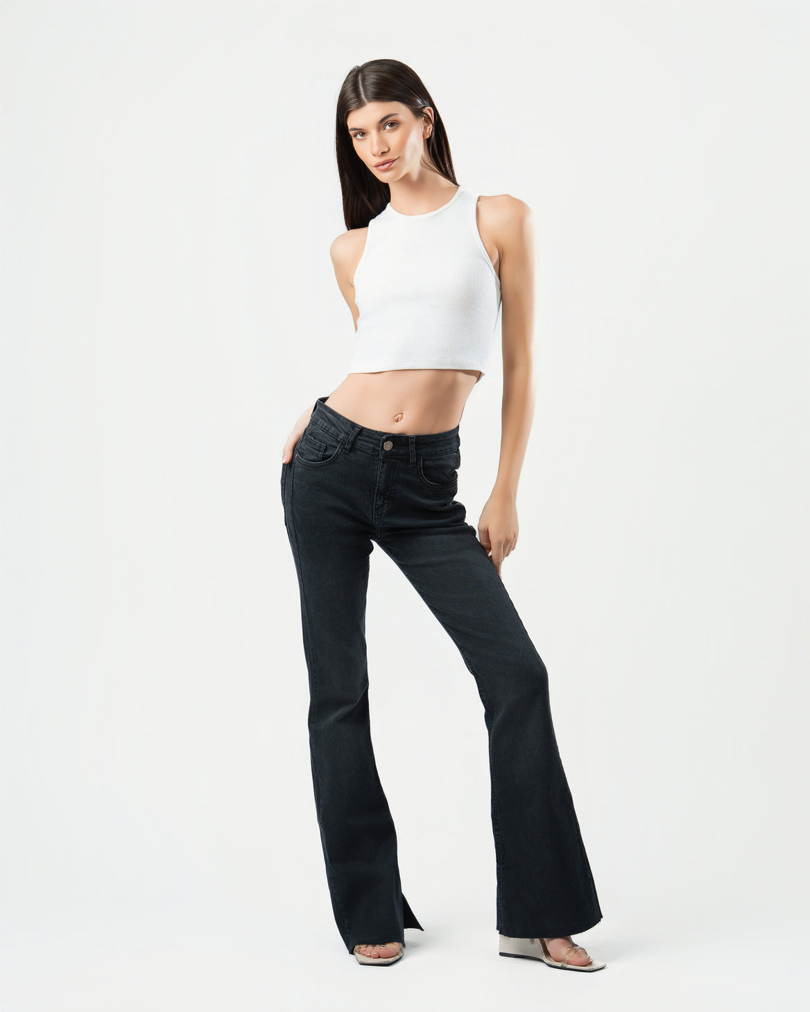 Flared Jeans in Black