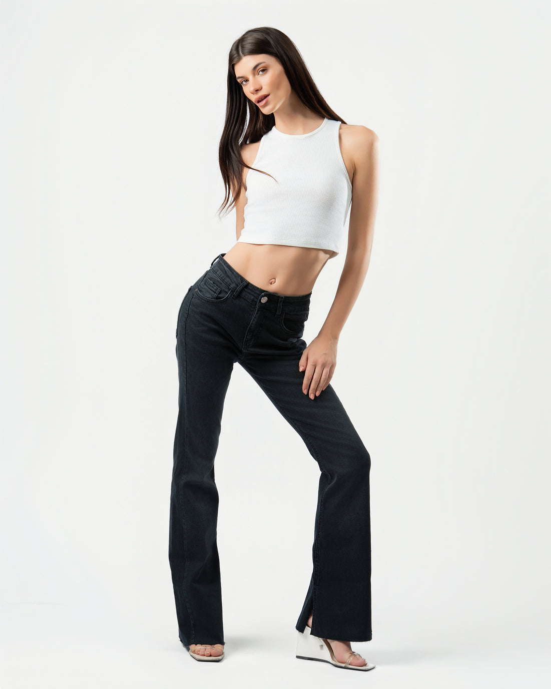 Flared Jeans in Black