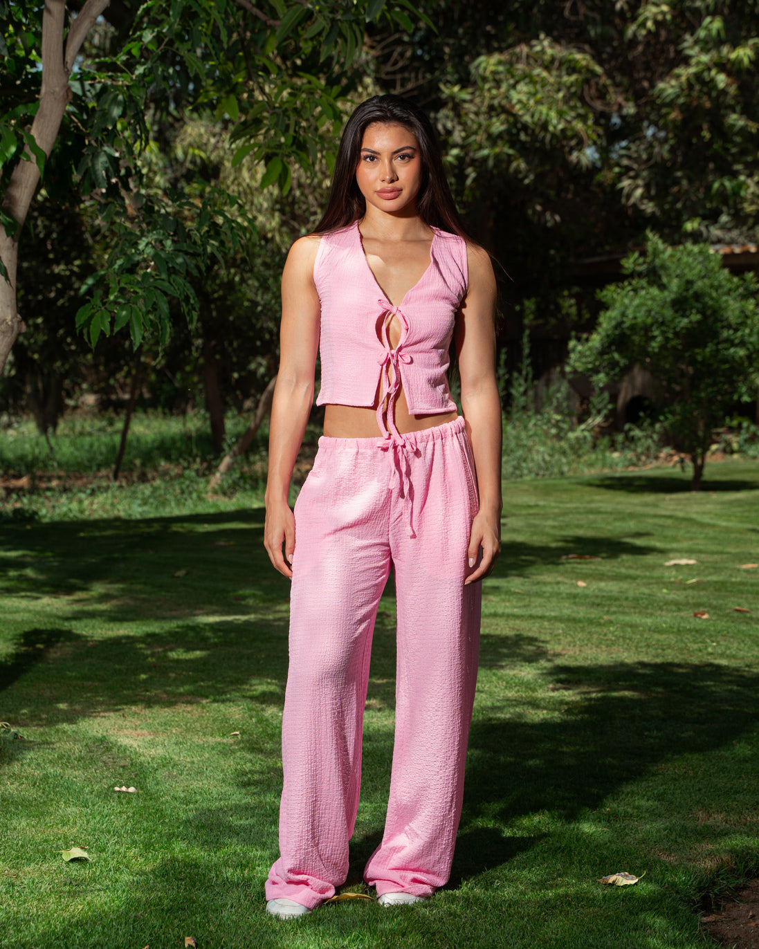 Pink Crinkle Top