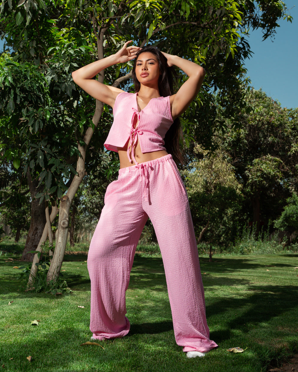 Pink Crinkle Pants – PSYCH Online Store - Main Image