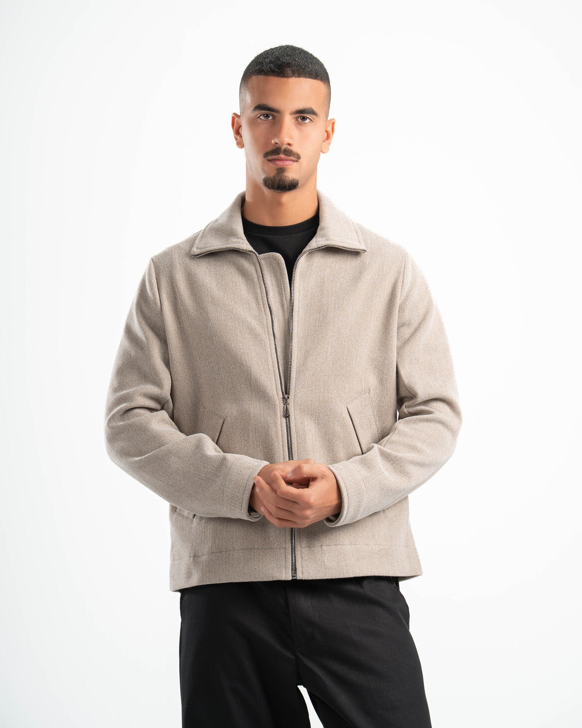 BEIGE WOOL BLEND JACKET