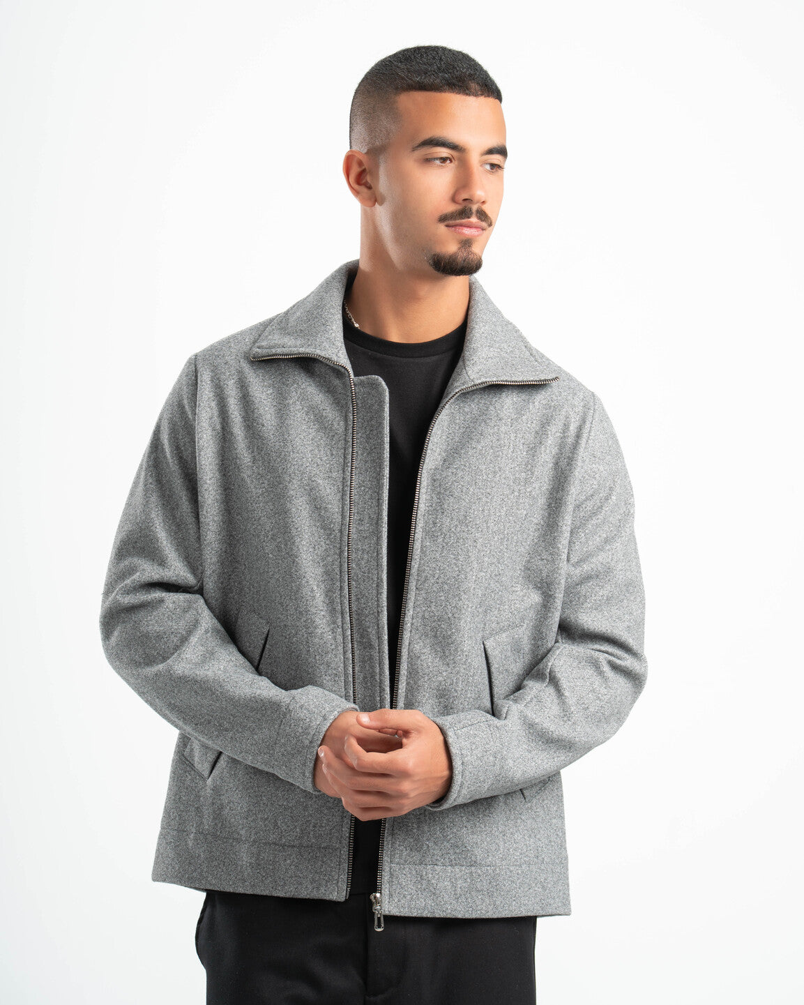 GREY WOOL BLEND JACKET