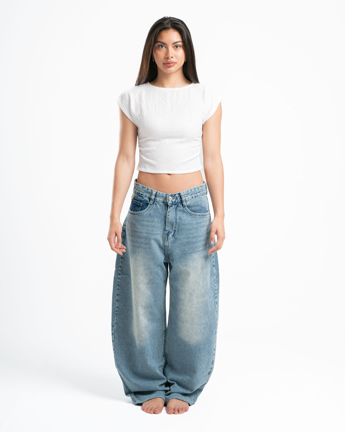 White Textured Top