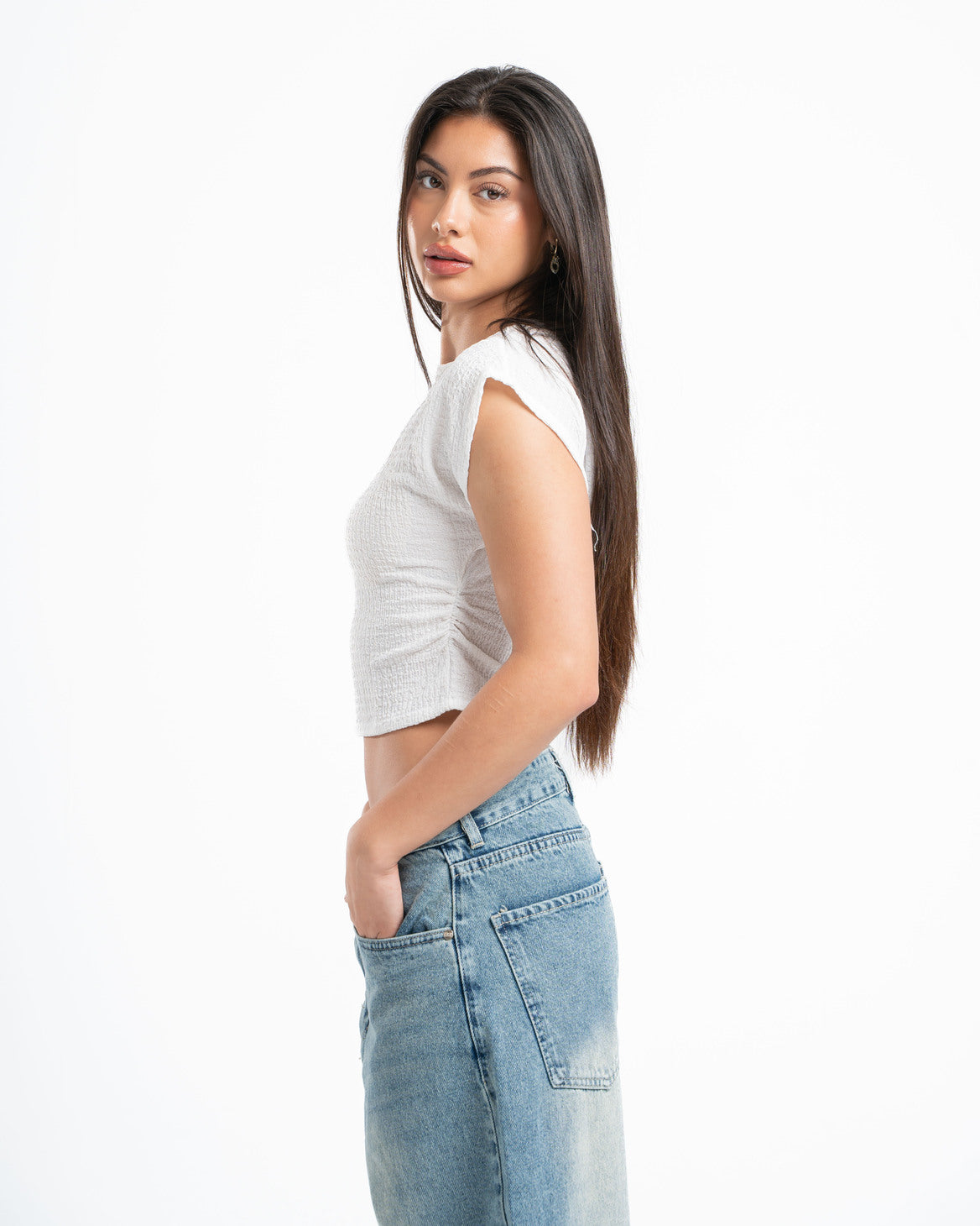 White Textured Top