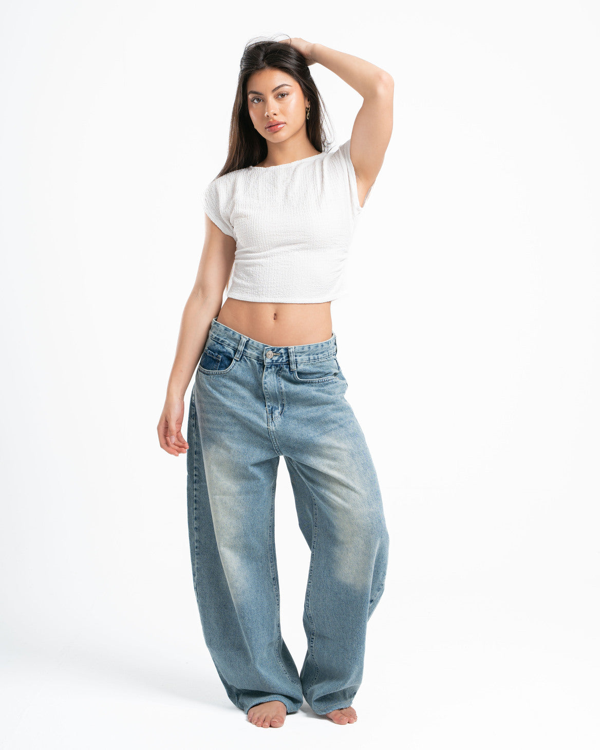 White Textured Top