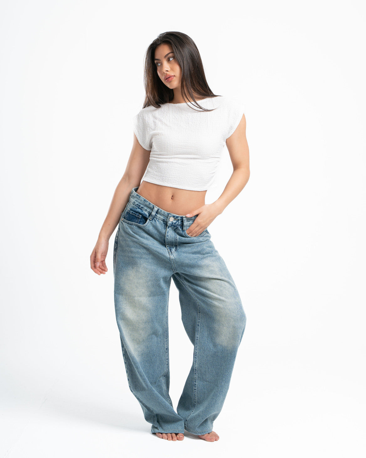 White Textured Top