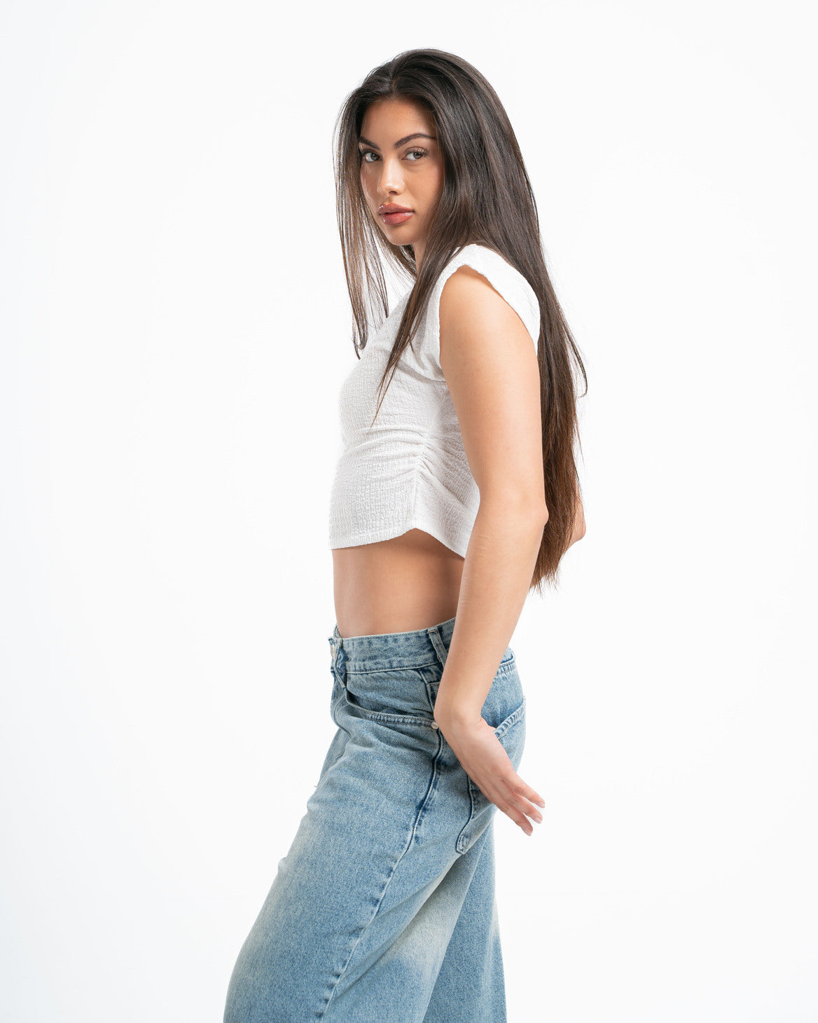 White Textured Top