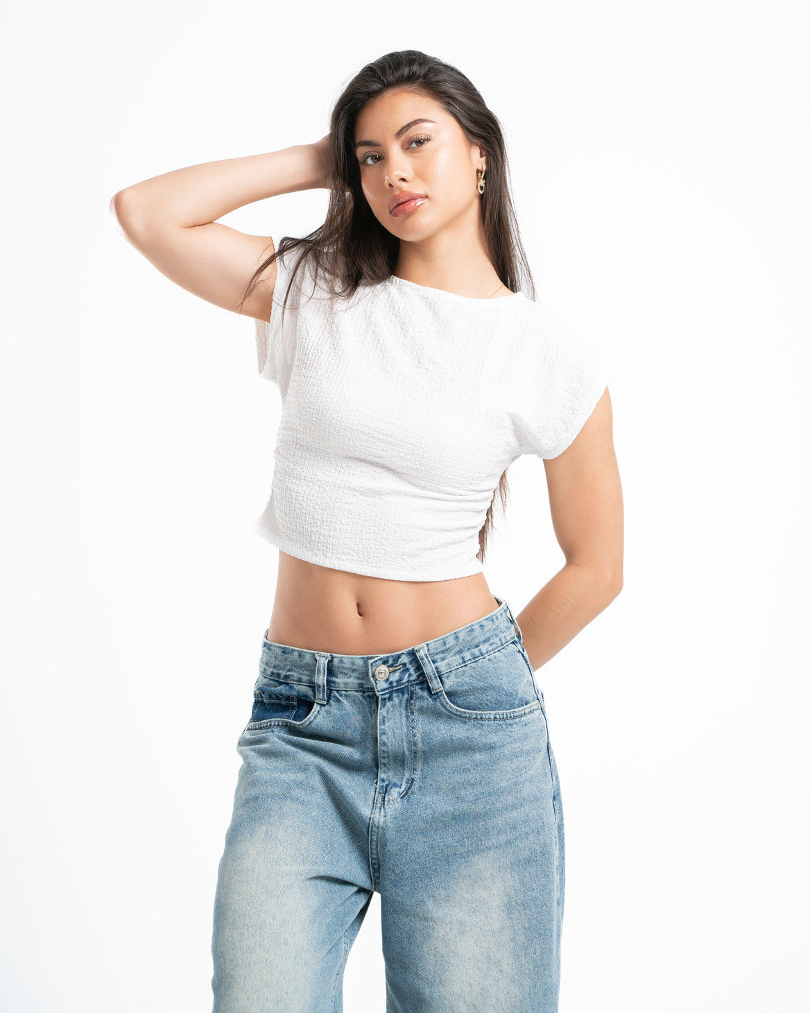 White Textured Top