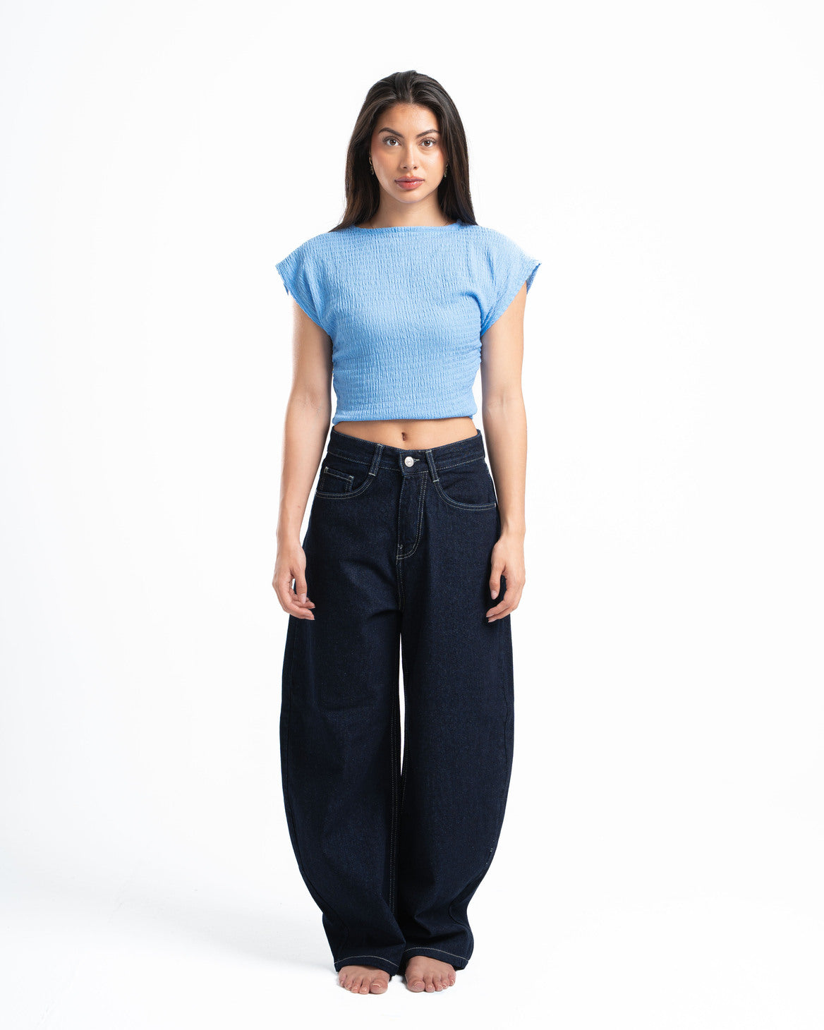 Baby Blue Textured Top