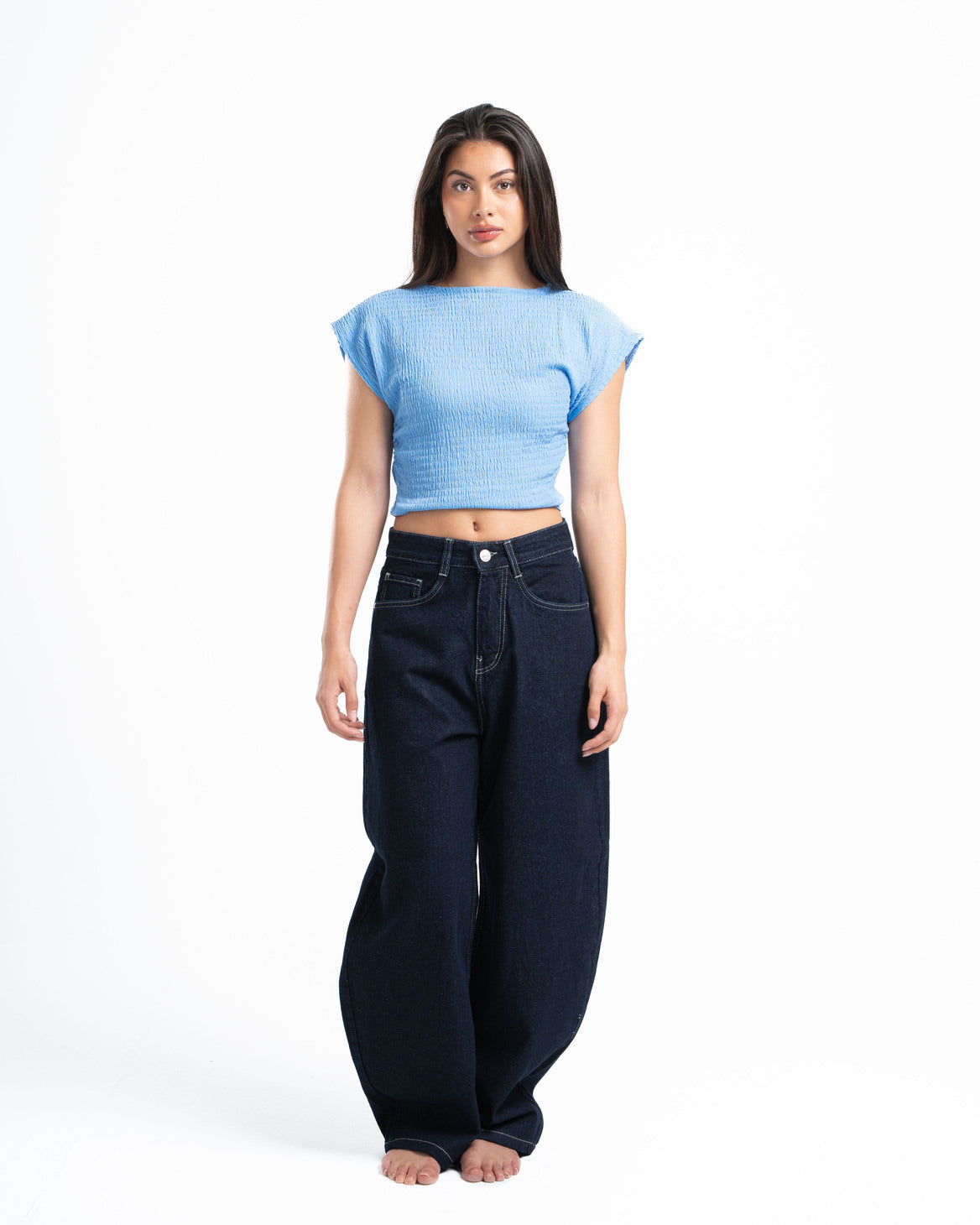 Baby Blue Textured Top