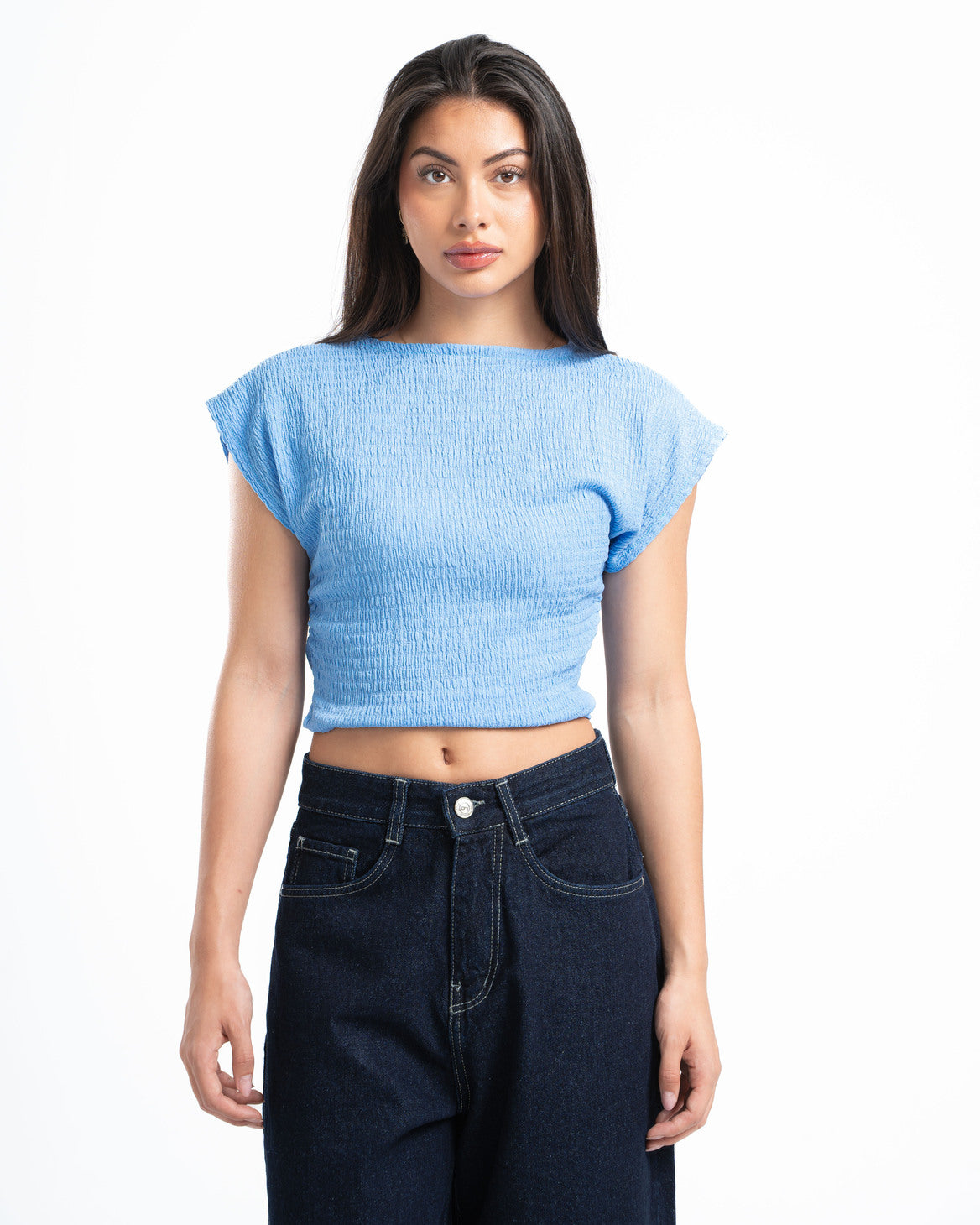 Baby Blue Textured Top