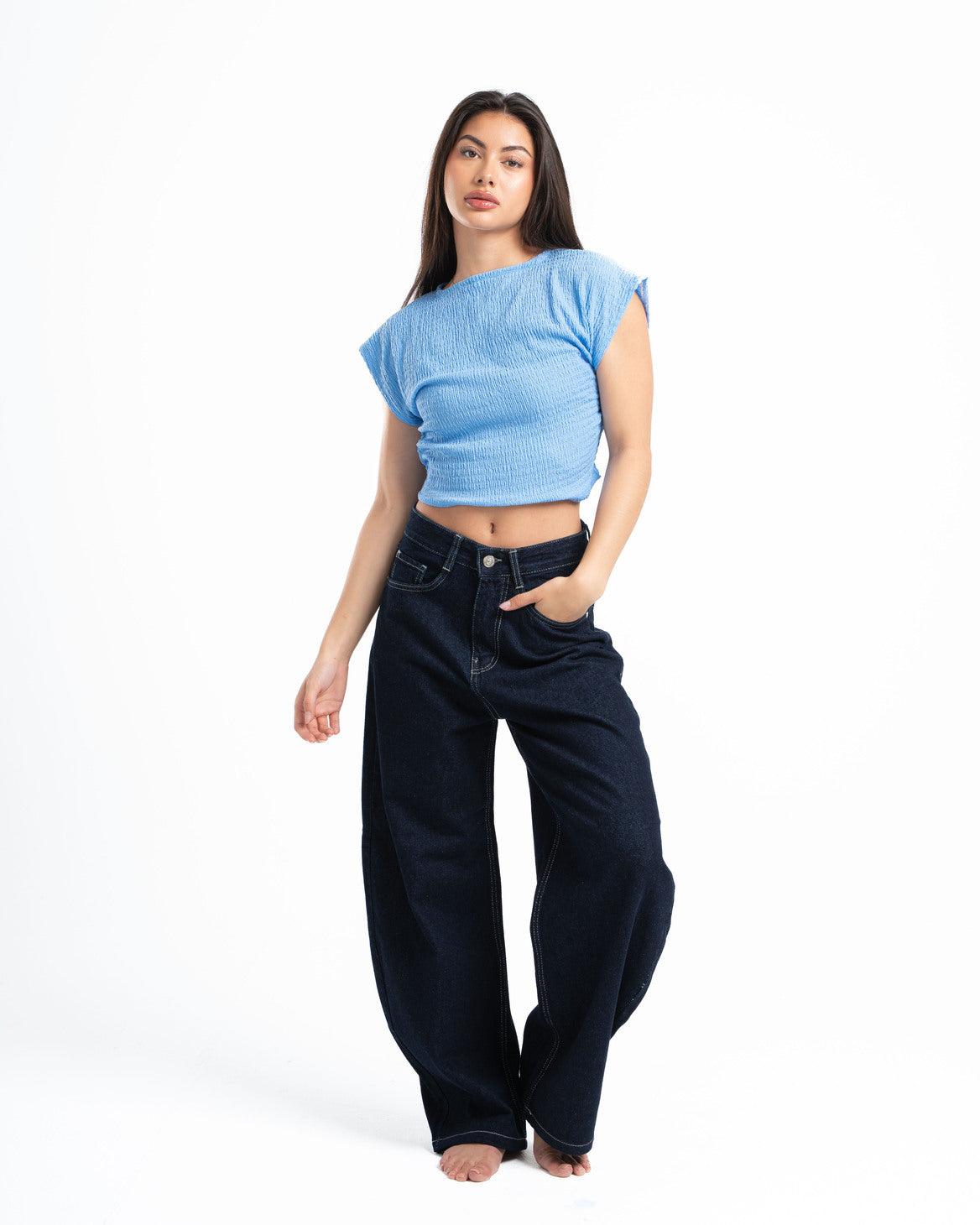 Baby Blue Textured Top