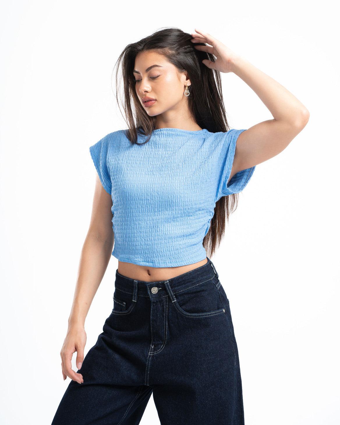Baby Blue Textured Top