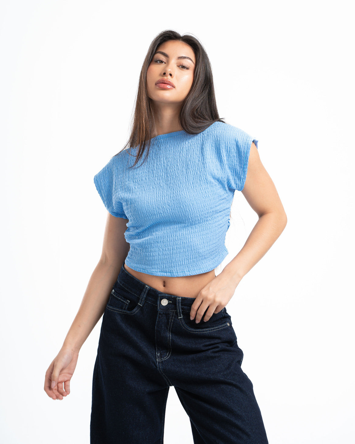 Baby Blue Textured Top