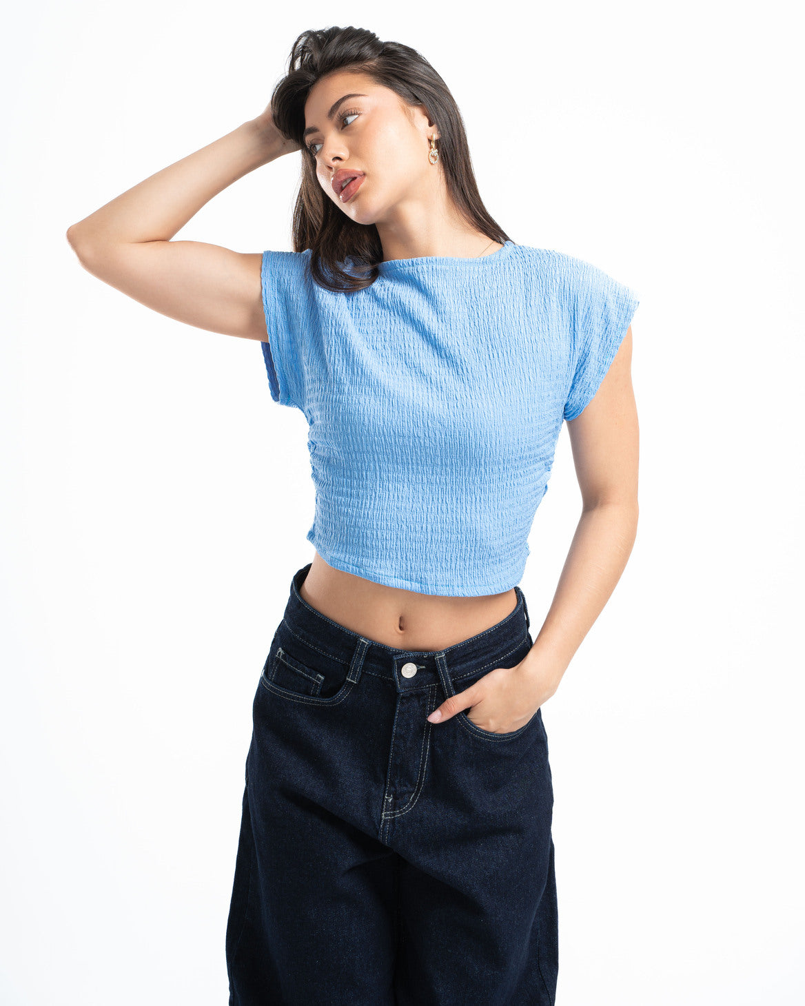 Baby Blue Textured Top