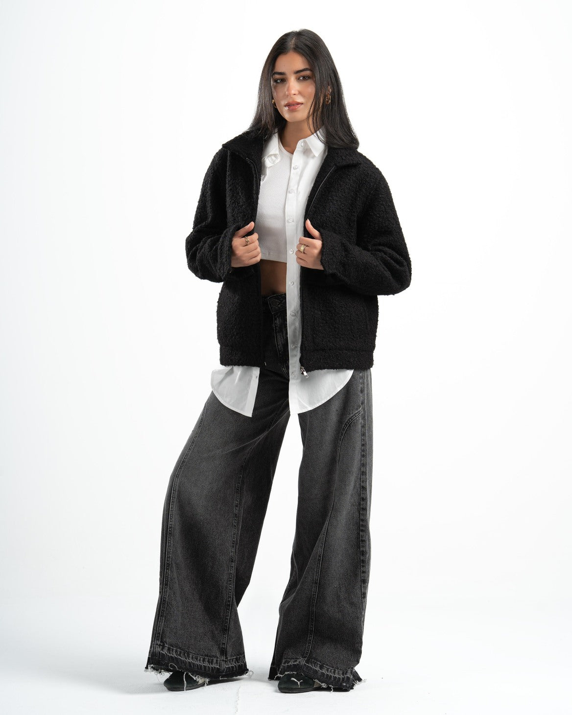 BLACK FAUX JACKET
