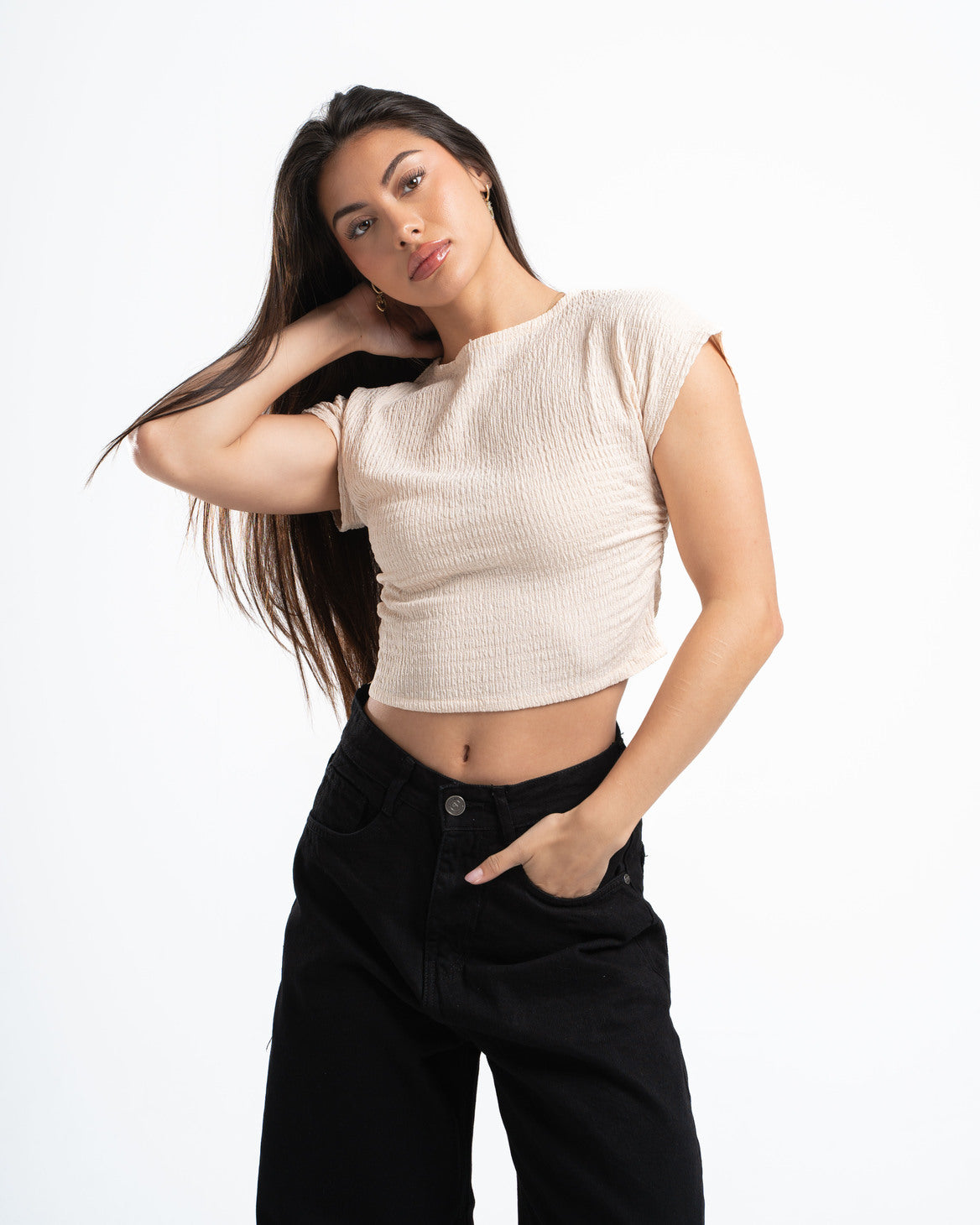 Beige Textured Top