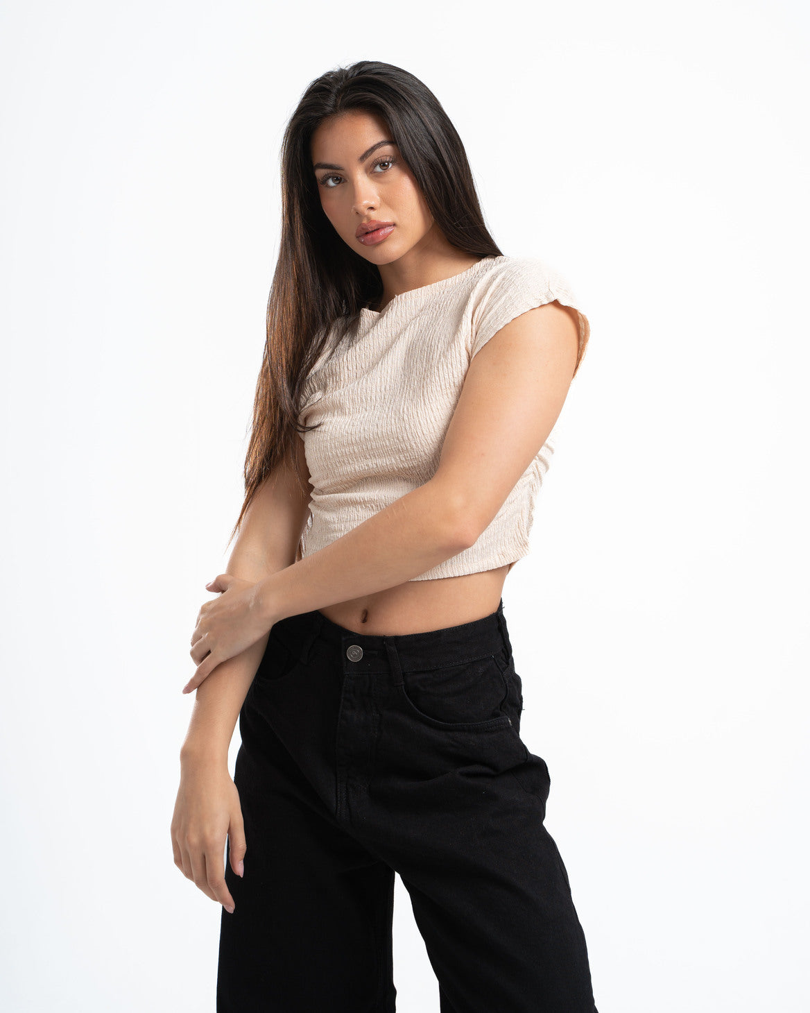 Beige Textured Top