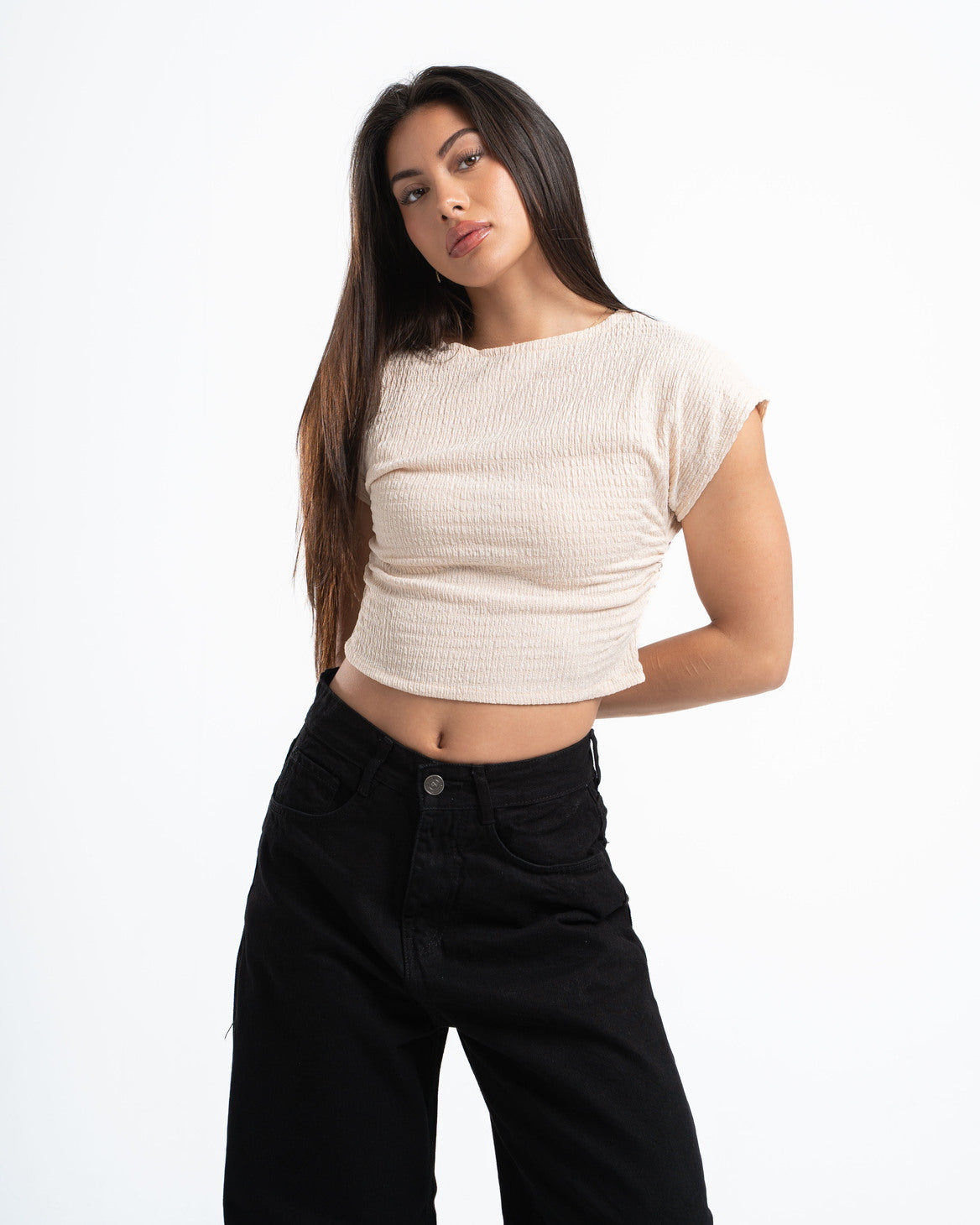 Beige Textured Top