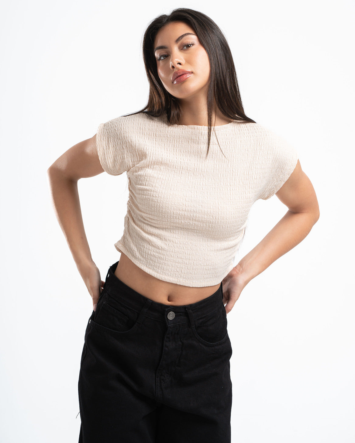 Beige Textured Top