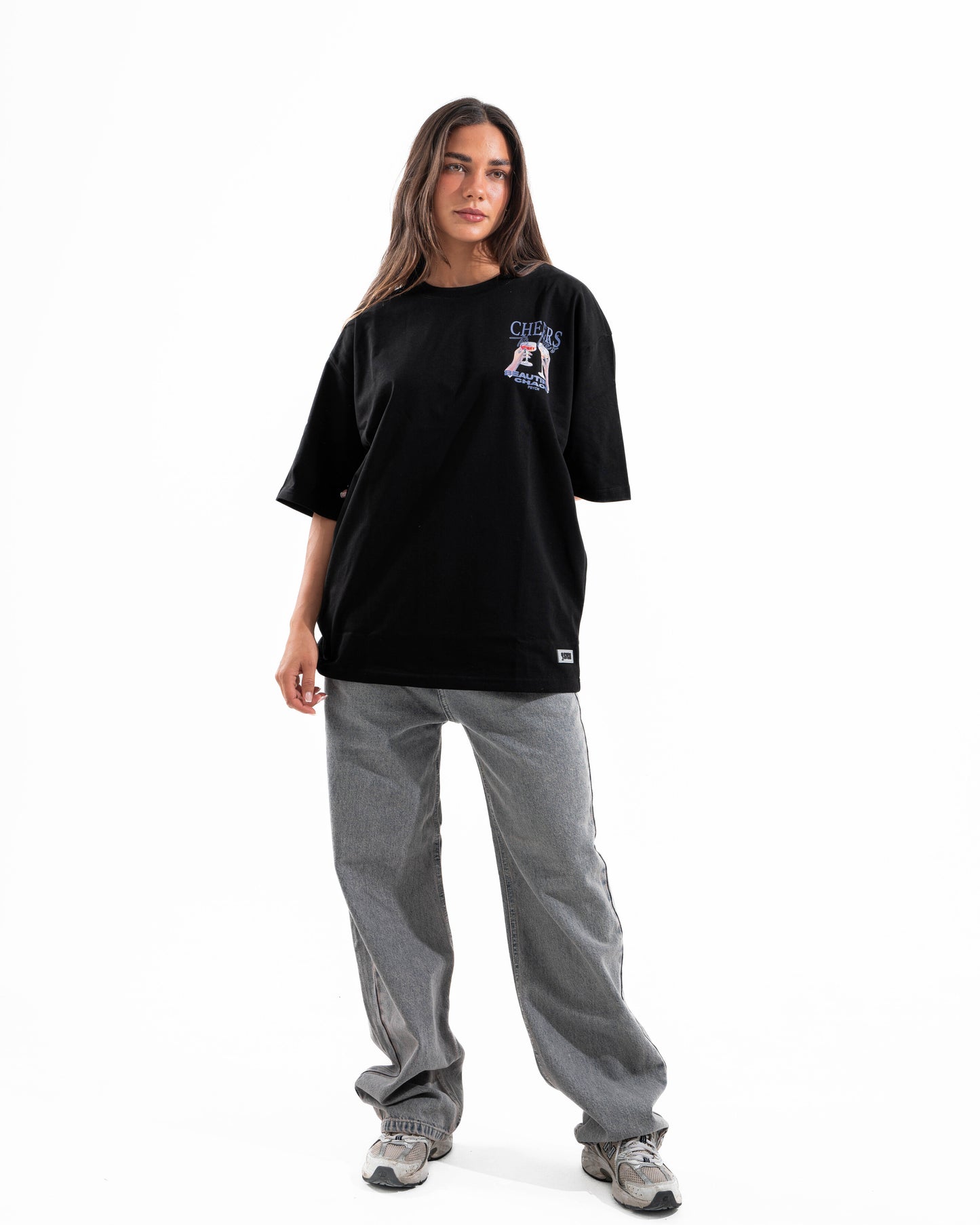 BLACK CHEERS TEE
