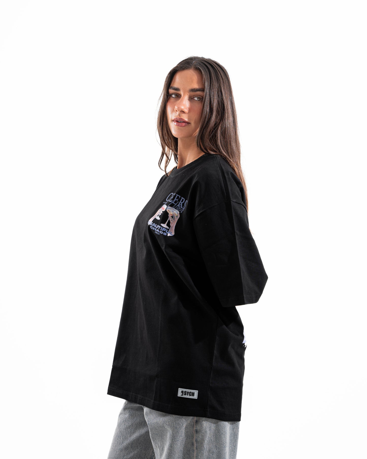 BLACK CHEERS TEE