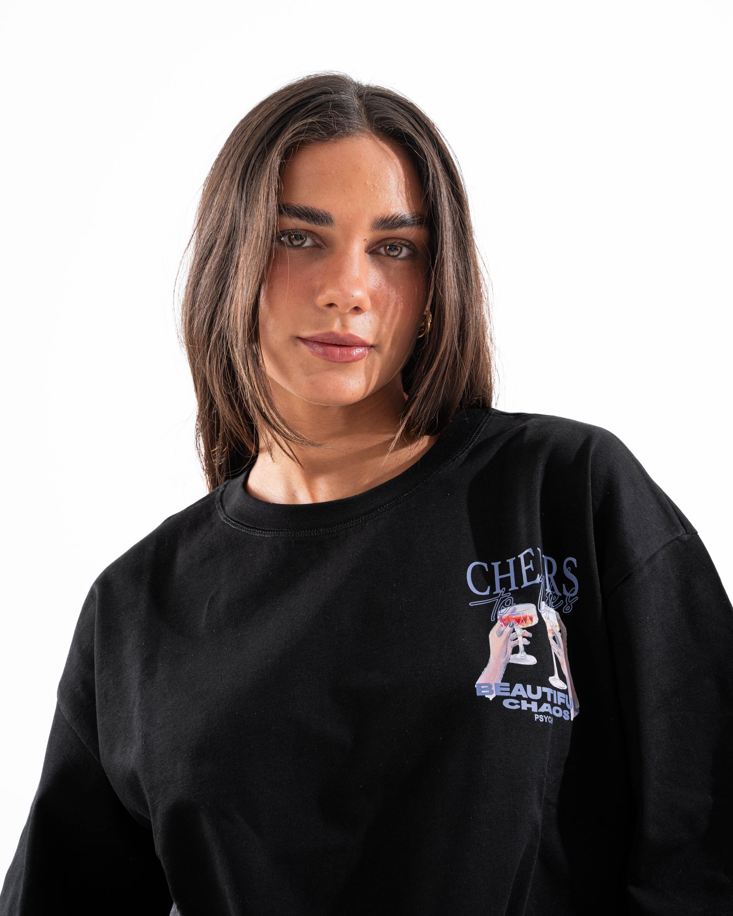BLACK CHEERS TEE