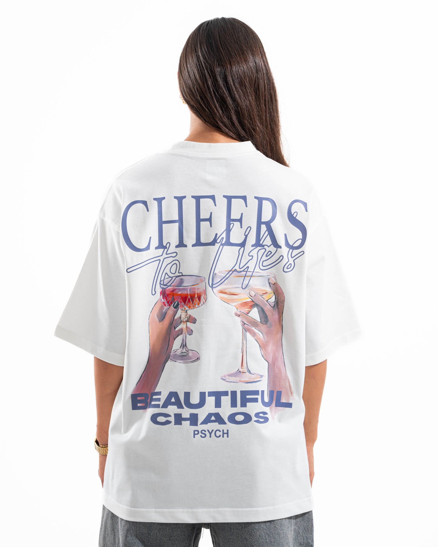 WHITE CHEERS TEE