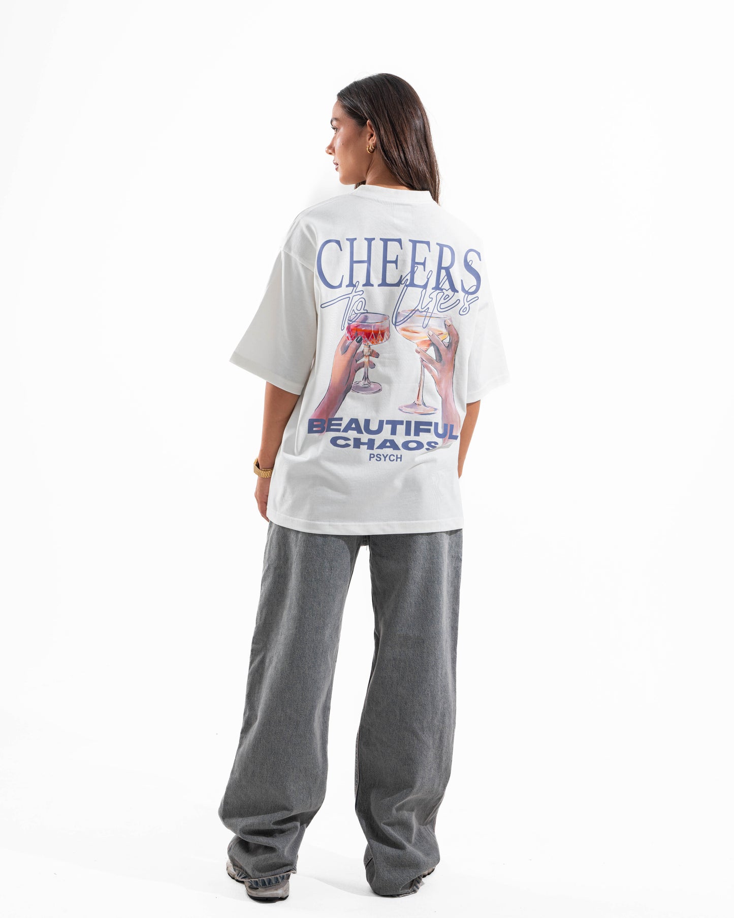 WHITE CHEERS TEE