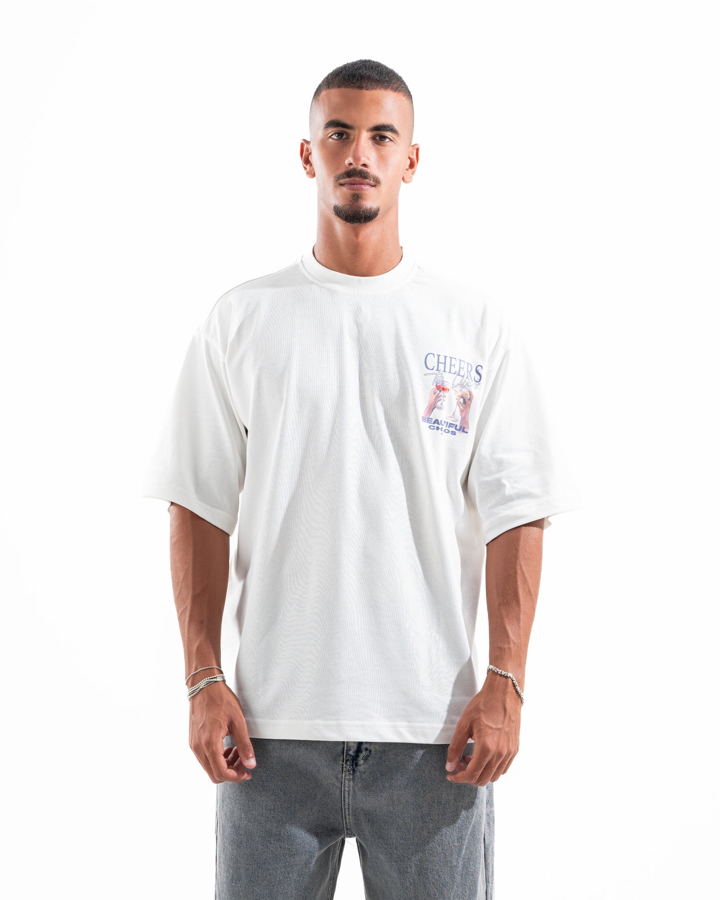 WHITE CHEERS TEE