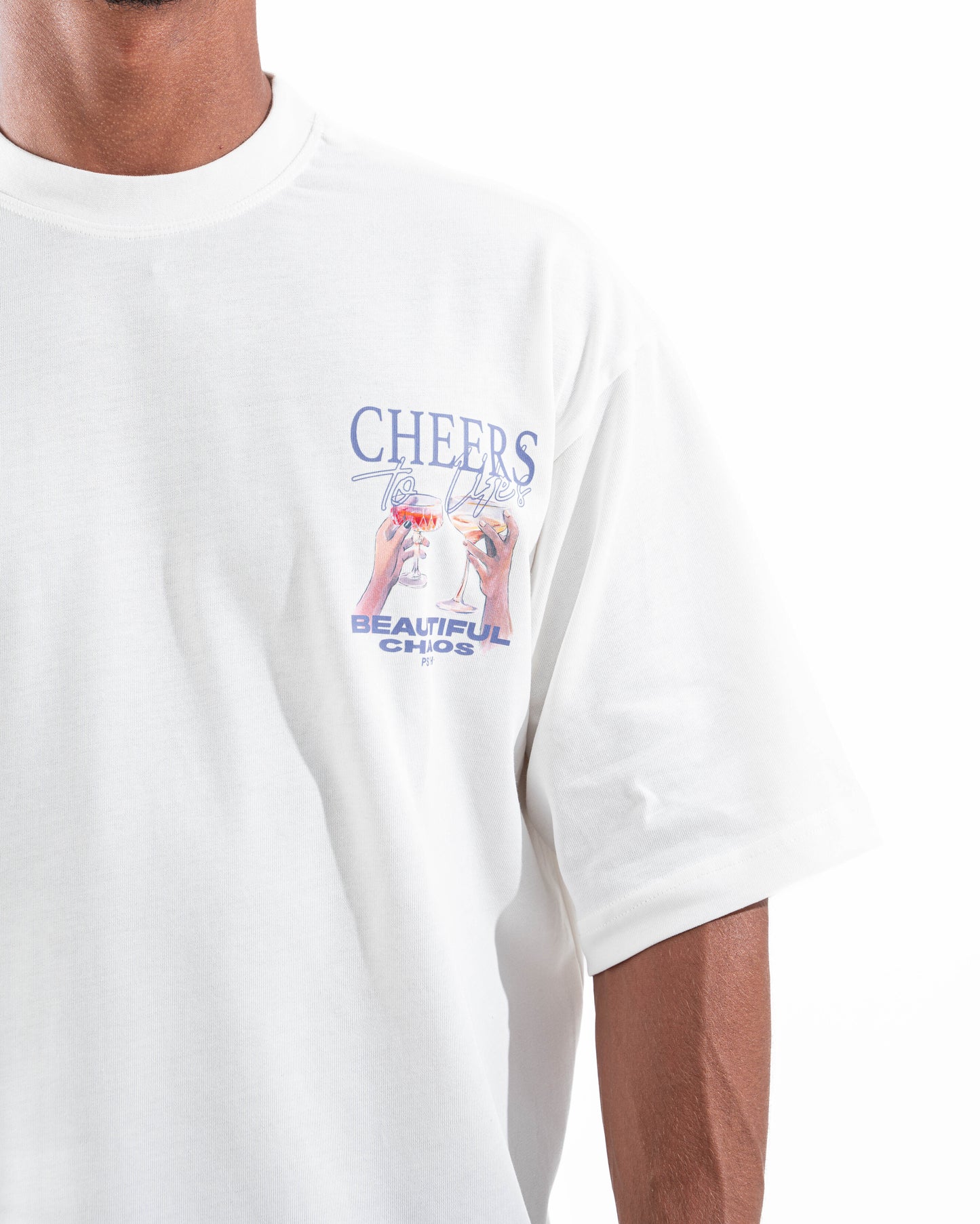WHITE CHEERS TEE