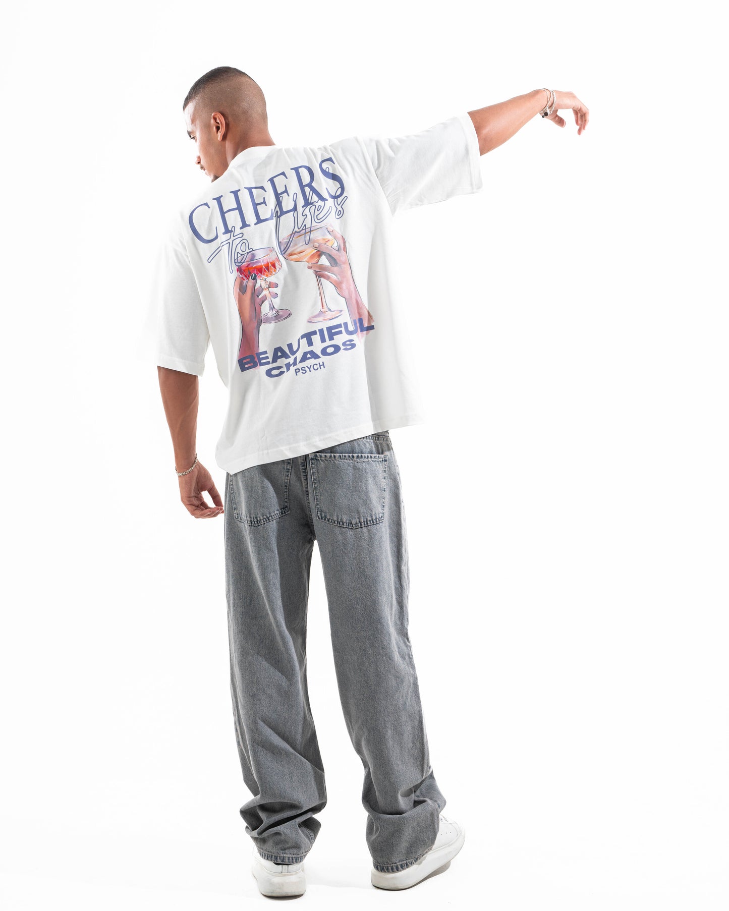 WHITE CHEERS TEE