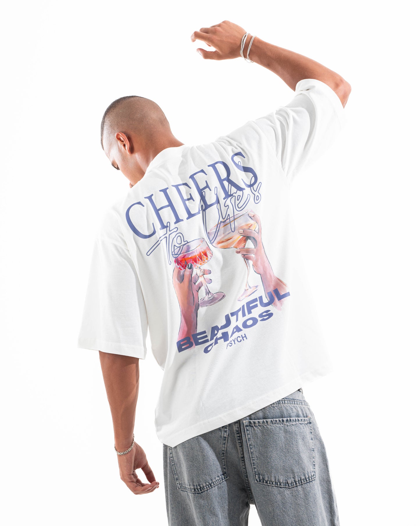 WHITE CHEERS TEE