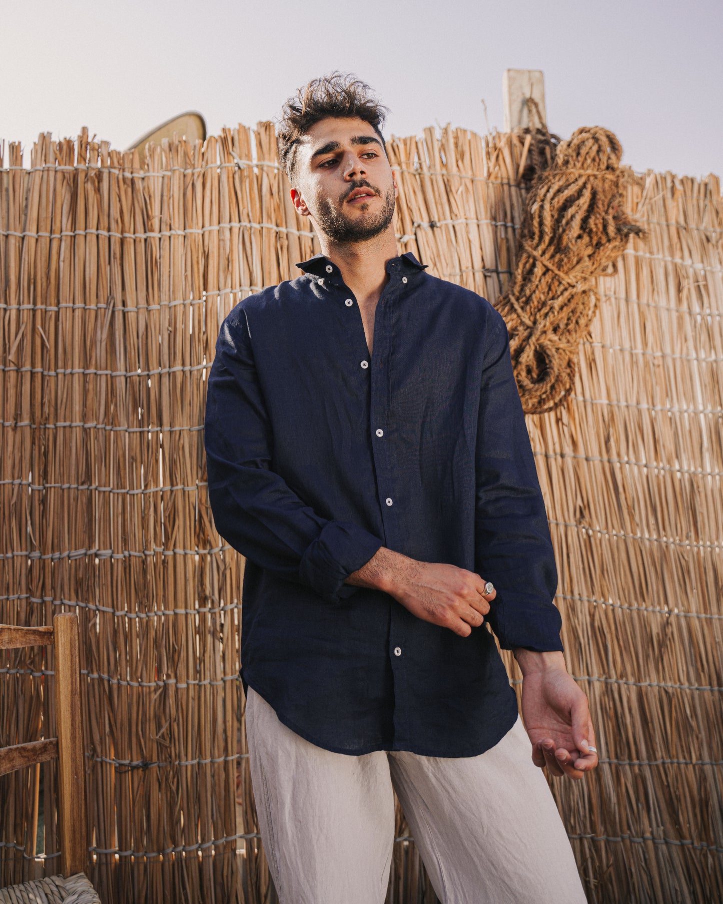 Dark Navy Linen Shirt