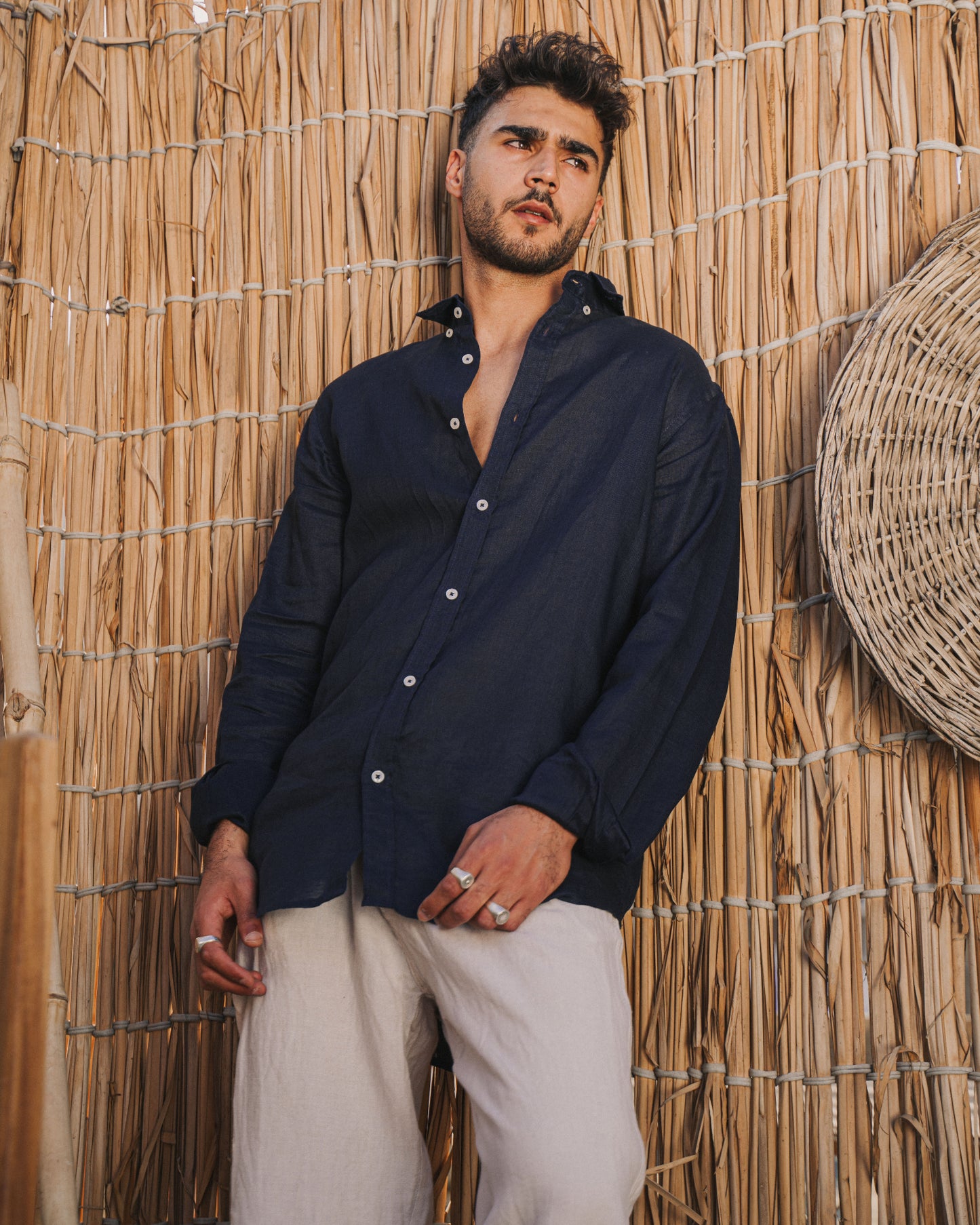 Dark Navy Linen Shirt