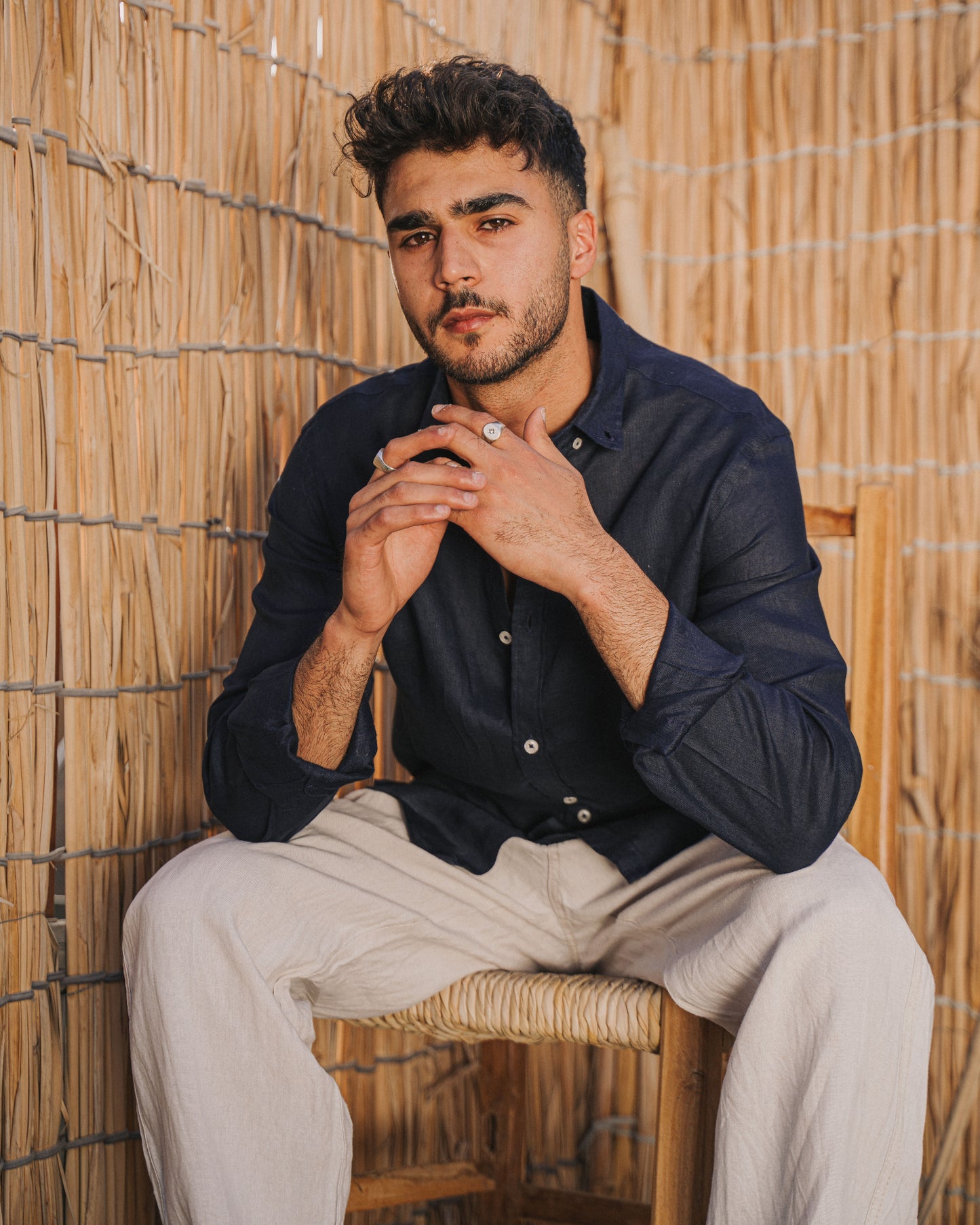 Dark Navy Linen Shirt